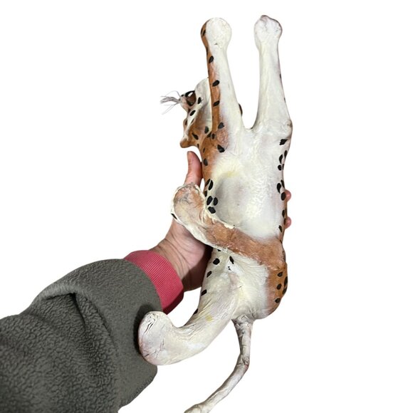 Paper Mache Leopard Figurine With‎ Lifelike Details & Painted Finish - Picture 7 of 9